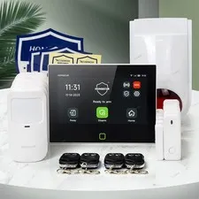 HOMSECUR Wireless WIFI 4G 2G LCD Home Security 7" Alarm System+4 Pet-Immune PIR