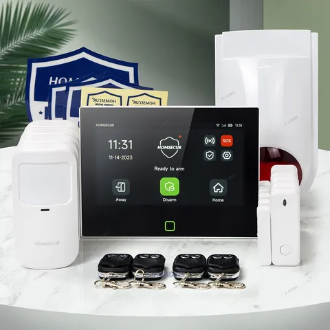 HOMSECUR Wireless WIFI 4G 2G LCD Home Security 7" Alarm System+4 Pet-Immune PIR