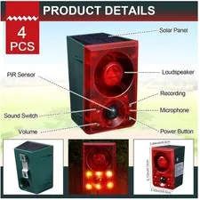 Motion Sensor Alarm Gunshot Sound USB Remote