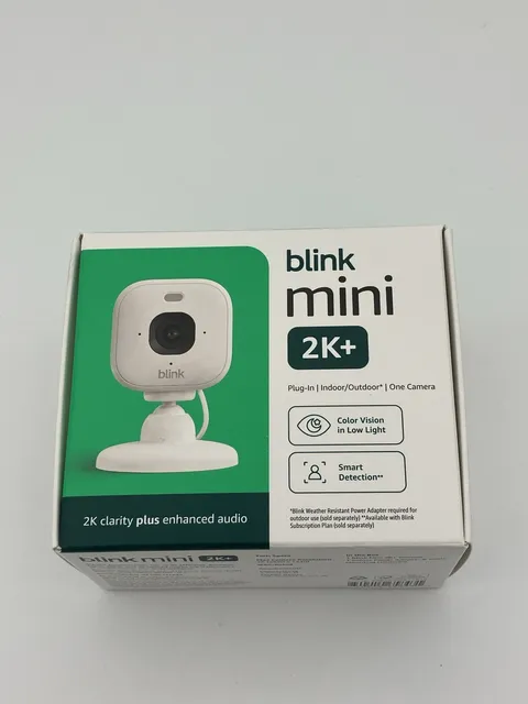 Blink Mini 2K+ (newest model) – Plug-in Home & Pet Indoor Security Camera