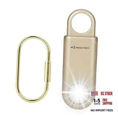 Rechargeable 135 dB Personal Alarm for Women 2-in-1 Flashlight Ultra-Bright