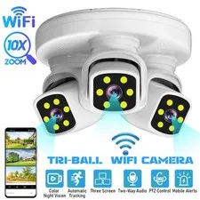 NEW 3 Lens WiFi Wireless Home Security IP Camera Outdoor CCTV PTZ Night Vision