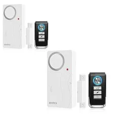 Door Alarms When Opened with Remote, Door Chimes Sensor, 2-Pack Complete