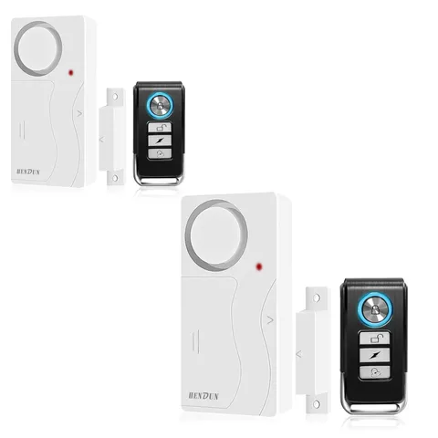 Door Alarms When Opened with Remote, Door Chimes Sensor, 2-Pack Complete