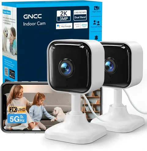 GC4 2K Indoor Security Camera WiFi Pet Monitor with 2 Way Audio and Night Vision