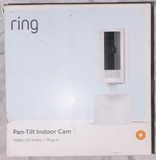 Ring Pan-Tilt Indoor Cam 1080p Wi-Fi Plug-In Indoor Camera, White