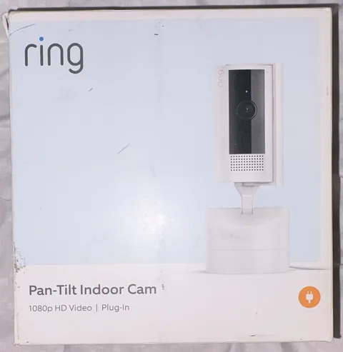 Ring Pan-Tilt Indoor Cam 1080p Wi-Fi Plug-In Indoor Camera, White