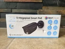 Amcrest 5MP PoE IP Outdoor Bullet Camera Black Night Vision Mic IP5M-B1276EB-AI