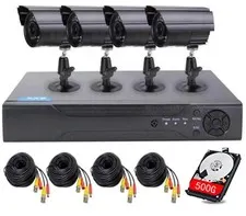 4CH DVR Wired CCTV System with 4pcs 1080P Metal Waterproof Surveillance Night...