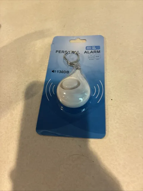 130 dB Personal Attack Alarm Keyring, White ABS Battery, MSA-780