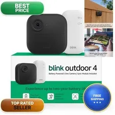 Blink Outdoor 4 Smart Security Camera Two-Year Battery Life 1080P Hd Day And