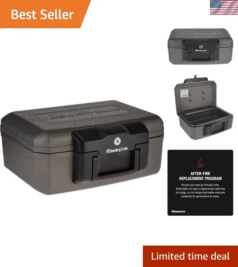 Fireproof Safe with Key Lock, Chest Lock Box for Home or Travel Secures Money...