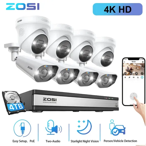 ZOSI 16CH 4K Spotlight PoE Security IP Camera System Recording AI Smart Detect