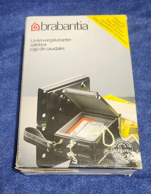 Brabantia Portable Travel Safe Lock Box Mini Cash, Gun or Jewelry SafeBox.