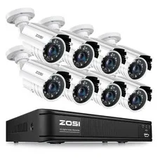 ZOSI H.265+ 1080P HD Outdoor CCTV Security Camera System 2MP Camera Night Vision