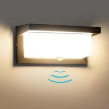 18W Motion Sensor LED Wall Light, IP65 Outdoor Porch Light 110V