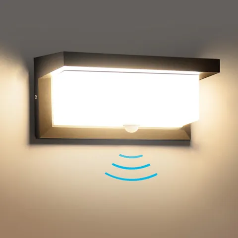 18W Motion Sensor LED Wall Light, IP65 Outdoor Porch Light 110V