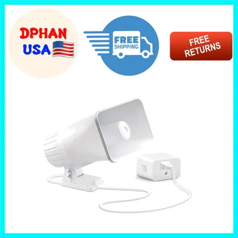 110V Outdoor Alarm Siren - 80W Wired Horn, 120dB Sound, Wi-Fi Remote Control