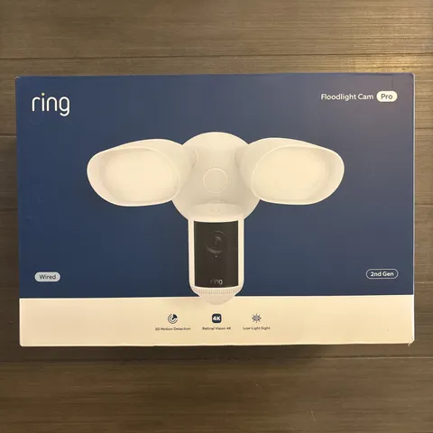 Ring Floodlight Cam Pro Wired 2nd Gen Retinal 4K White NEW