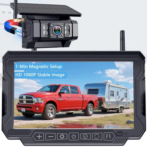 HD 1080P Magnetic Wireless Backup Camera for RV - 1-Min Easy Large, Black