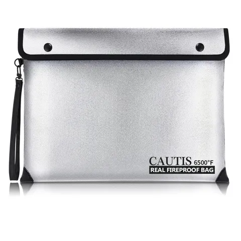 6500℉ Upgraded Fireproof Document Bag, Wallet with Fire Proof Zipper, 8 Layer...