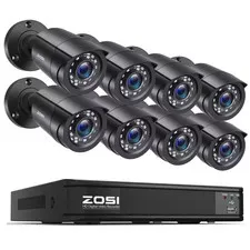 H. 265+ 8 Channel DVR Home Security System with 8-Wired 1080P Full HD Outdoor Bu