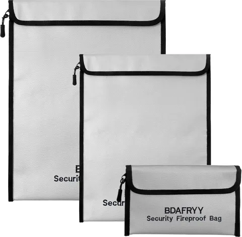 3 Pcs Fireproof Waterproof Money Important Document Bag(2000?),Fire Proof Bag fo
