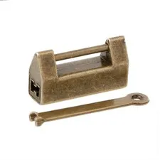 Chinese Old Style Lock Vintage Brass Padlock Wedding Jewelry Box Catch With for