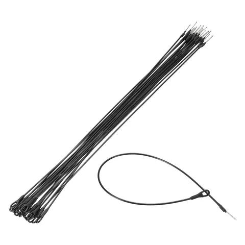 20Pcs Security Tags Lanyards Wire Loop (14", Black), Steel Wire Cable Loop