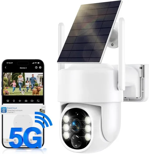 Solar Security Cameras Wireless Outdoor, 5G/2.4GHz WiFi Outdoor Security Came...