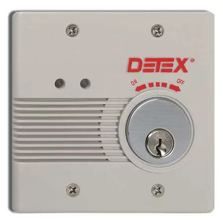 Detex Eax-2500F Gray W-Cyl Exit Door Alarm, 12/24Vdc, Mortise, Horn
