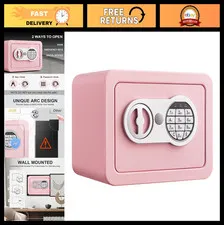 Mini Digital Safe Box for Home - Pink Electronic Security Cabinet, 0.23 Cubic Ft