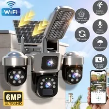WiFi Solar Security Camera PTZ Outdoor Home Surveillance CCTV Cam Night Vision