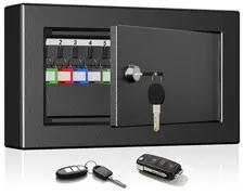 20 Position Wall Mounted Key Lock Box, Anti-Theft Metal Key Safe with Key Loc...