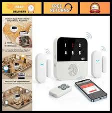 Wi-Fi Smart Door Alarm with LED Display | Caregiver Pager & Door Sensor Chime, 3