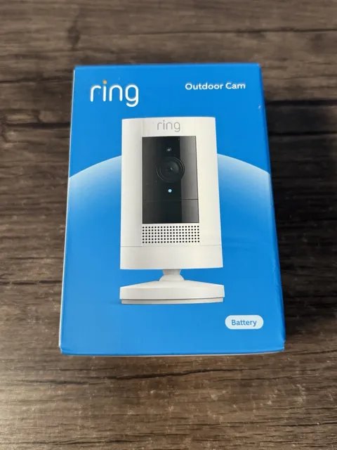 Ring Outdoor Cam Battery Stick Up White Outdoor Smart Security Camera NEW SEALED