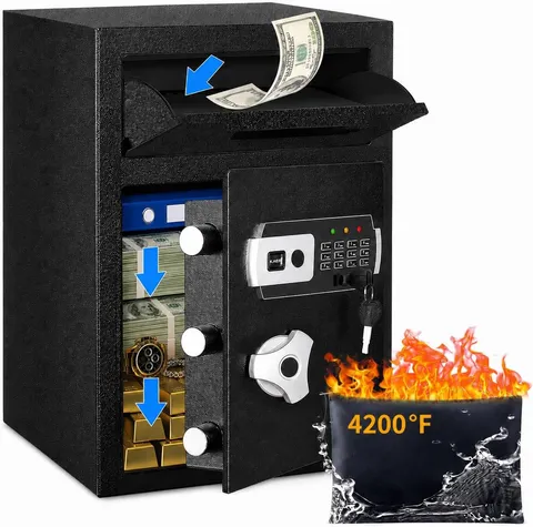 2.8 Cub Electronic Drop Safe Box with Dual Security Alarm