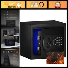 Fire Resistant Safe Box - Waterproof Bag & Sensor Light, 0.23 Cu Ft Digital Secu