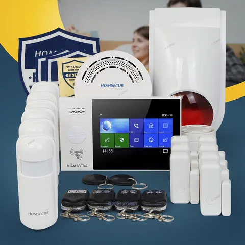 HOMSECUR Wireless WIFI 4G RFID LCD Burglar Intruder Alarm System