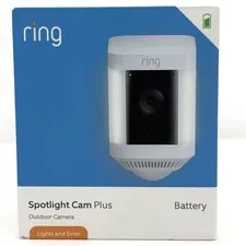Ring Spotlight Cam Plus Battery Outdoor Security Camera 1080p White New