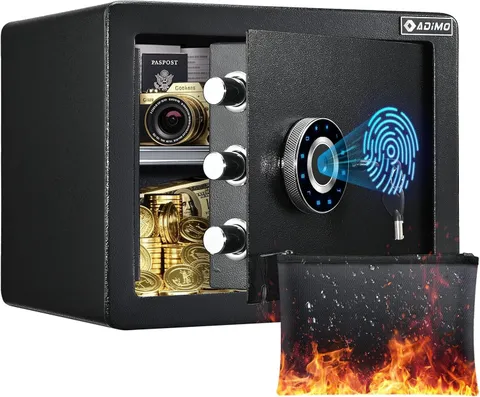 Biometric Safe 1.2 CuFt Fingerprint Home Safe W/ Touchscreen Keypad Removable