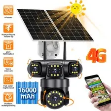 Upgraded Camara De Seguridad 16MP FHD Solar 4G SIM Para Exterior Vision Nocturna