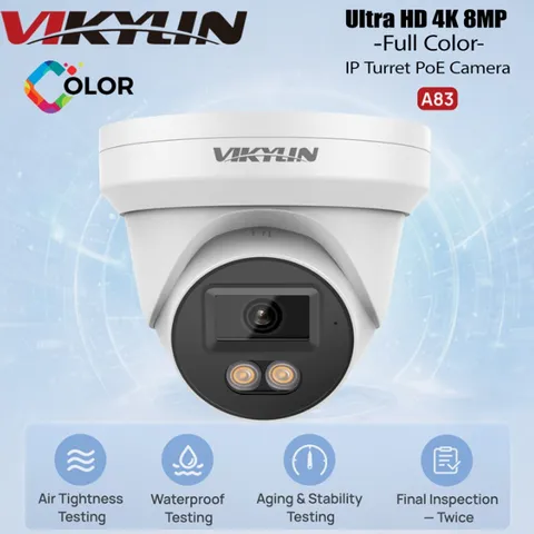 Vikylin 8MP 4K Full Color Night Vision CCTV Security IP Camera Audio NDAA ONVIF