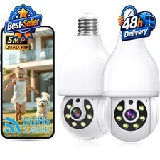NoahTec 2K Light Bulb Security Camera WiFi Indoor Outdoor 360°