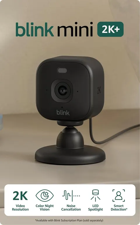 Mini 2K+ (Newest Model) – Plug-In Home & Pet Indoor Security Camera with 2K Vide