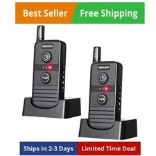 Wireless Home Intercom System 2 Pack Long Range 4900ft Waterproof Office House