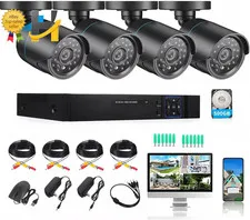 Home Security Camera System 3000TVL Surveillance DVR Kits 4Pcs Wired 1080P NEW