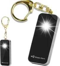 Ultrathin Personal Alarm Rainproof 130dB Keychain Siren Black