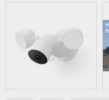 Google Nest Cam with Floodlight Wired Outdoor 1080p Wi‑Fi Security Camera White