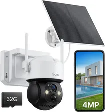 C291 4MP Solar Security Cameras Wireless Outdoor, 360° Pan Tilt Battery Cameras